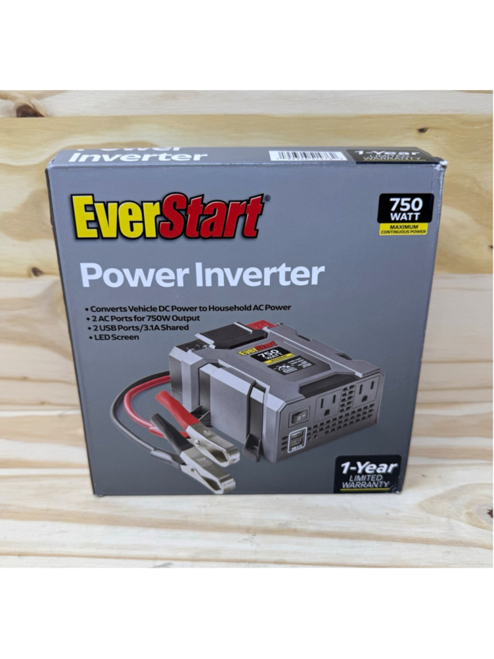EverStart 750W Power Inverter 12.8V DC to 115VAC 60Hz w/ LED Screen